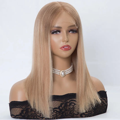 JESSICA Blonde balayage color Fully hand tied with 5*5 inch silk top with silicone medical wig