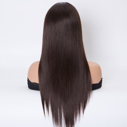 13*4 lace front 16 inch natural color brown color virgin hair lace front wig