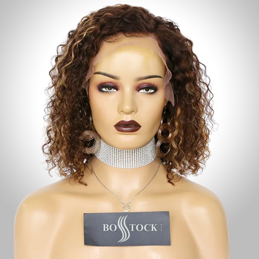 HAZEL Ombre Curly Bob high quality human remy hair lace front wig