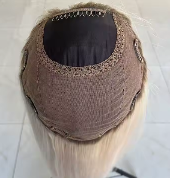 Miranda Rooted White Blonde Grade 12A 100% European Virgin Human Hair Silk Base