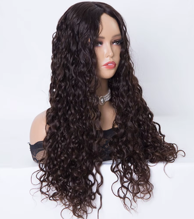 Belinda 24 Inch Natural Brown Curly Silk Top Topper 100% European Virgin Human Hair Toppers