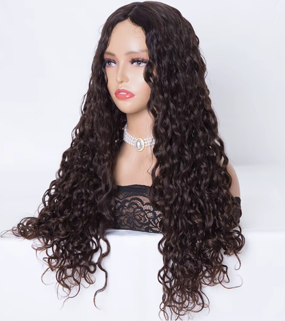 Belinda 24 Inch Natural Brown Curly Silk Top Topper 100% European Virgin Human Hair Toppers