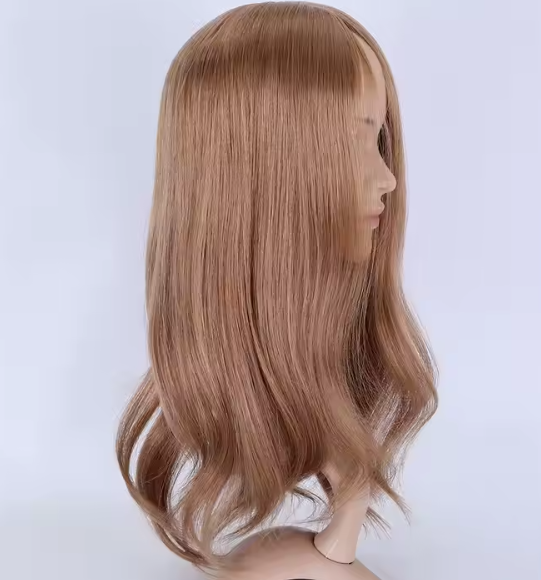 Debbie 7x8" Light Brown 12A Grade Cuticle Aligned 100% European Virgin Remy Hair Silk Weft Topper
