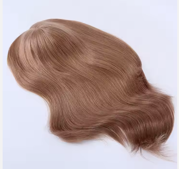 Debbie 7x8" Light Brown 12A Grade Cuticle Aligned 100% European Virgin Remy Hair Silk Weft Topper