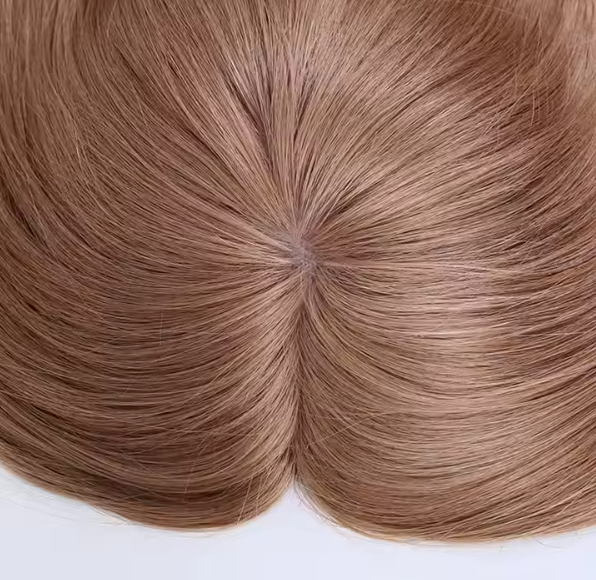 Debbie 7x8" Light Brown 12A Grade Cuticle Aligned 100% European Virgin Remy Hair Silk Weft Topper