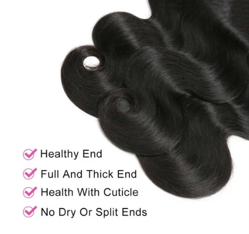 Indian Virgin Human Hair Body Wave A Lace Closure With 3 Bundles Deal