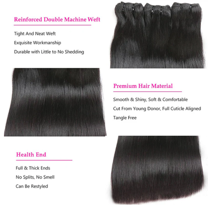 Indian Virgin Hair Weaves Silky Straight 3 Bundles Deal