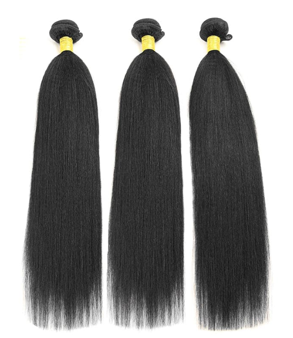 Indian Virgin Hair Weaves Yaki Straight 3 Bundles Deal