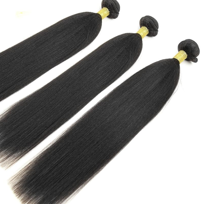 Indian Virgin Hair Weaves Yaki Straight 3 Bundles Deal