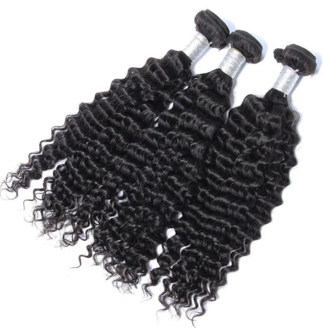 3 Bundles Deal Peruvian Virgin Hair Natural Color Deep Wave Hair Extension