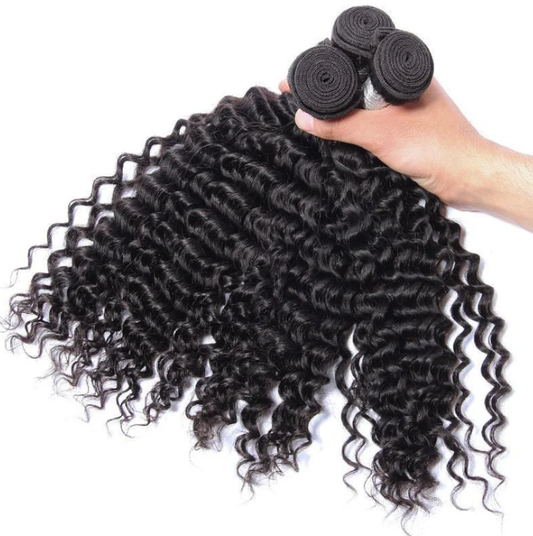 3 Bundles Deal Peruvian Virgin Hair Natural Color Deep Wave Hair Extension