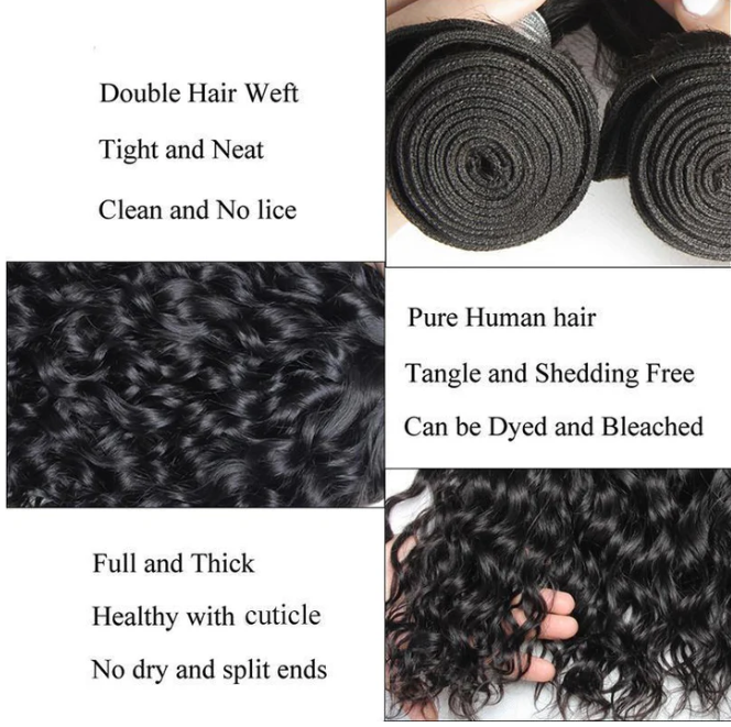 3 Bundles Deal Peruvian Virgin Hair Natural Color Water Wave Hair Extension