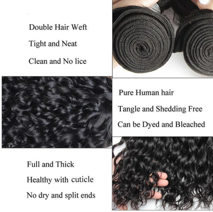 3 Bundles Deal Peruvian Virgin Hair Natural Color Water Wave Hair Extension