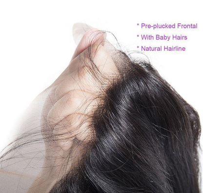 Indian Virgin Hair Silky Straight A Lace Frontal With 3 Bundles Deal
