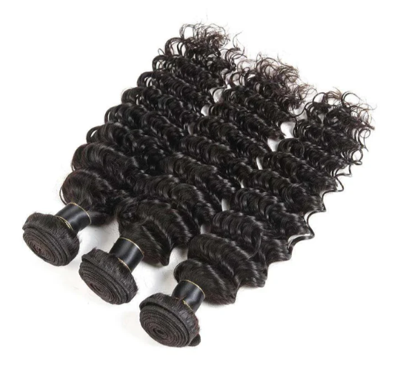 Indian Virgin Human Hair Deep Wave A Lace Closure With 3 Bundles Deal