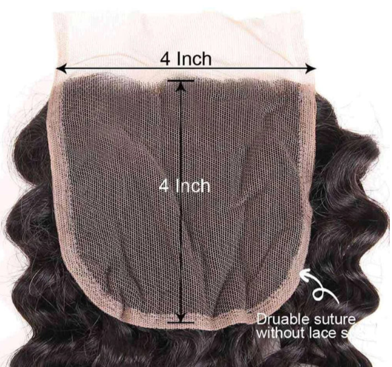 Indian Virgin Human Hair Deep Wave A Lace Closure With 3 Bundles Deal