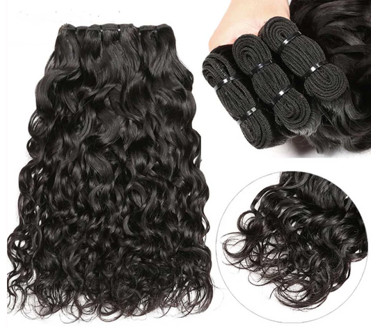Water Wave Indian Virgin Human Hair Weaves 3 Hair Bundles Deal