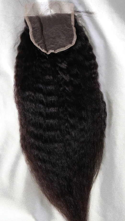 Silk Base Closures 4×4inches Kinky Straight Indian Remy Human Hair