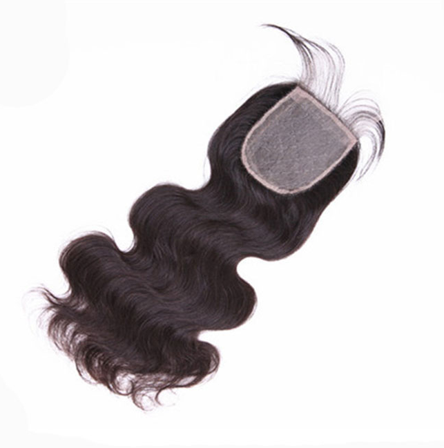Silk Base Closures 4×4inches Body Wave Indian Remy Human Hair