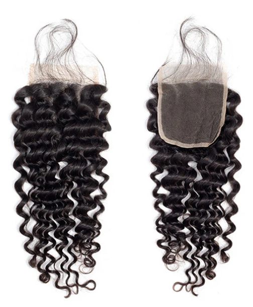 4×4 inches Lace Closures, Deep Wave Indian Remy Human Hair