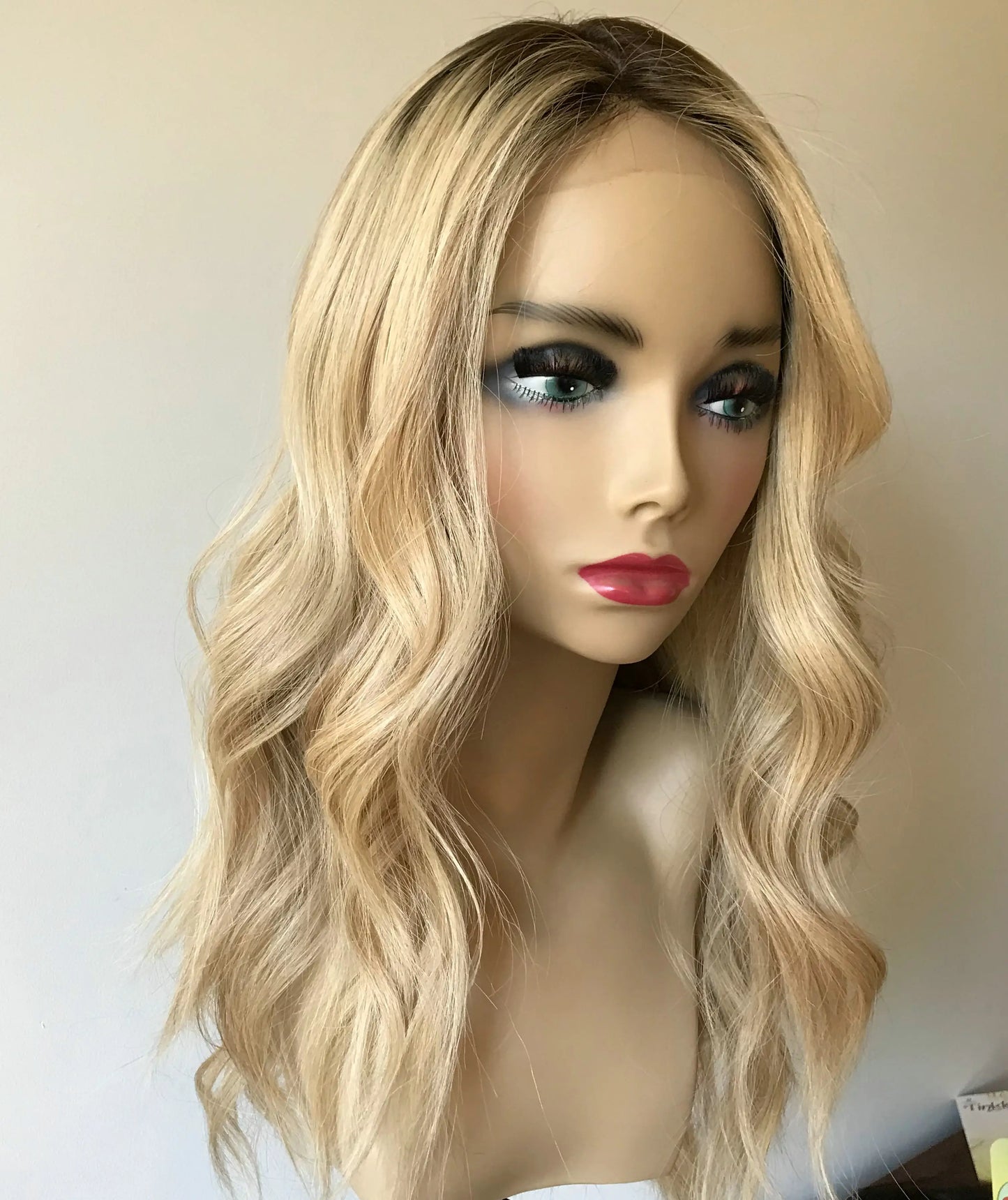 Silk Top Invisible Knots Brazilian Virgin Hair Brown Roots Blonde 360 Lace Front Wig