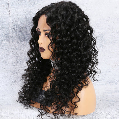 BRANDY 150% density 18 inch long curly Indian hair 360 lace front wig for women