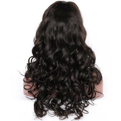 Shaunie Wavy Grade 12A 100% Indian Remy Hair Glueless Full Lace Wig With Full Bangs