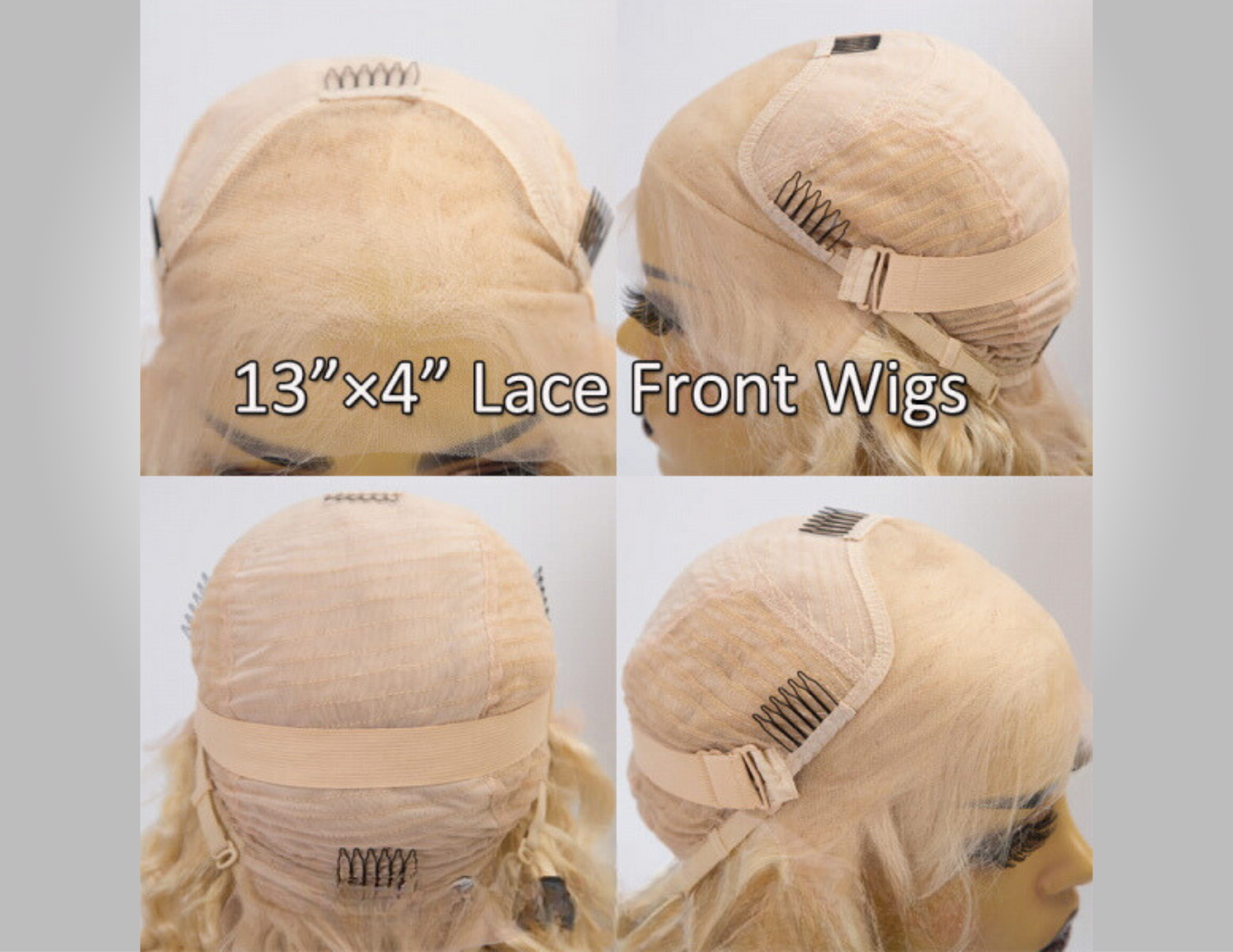CHRISTI Platinum Blonde Hair 13"×4" Lace Front Wigs Body Wave 100% Human Hair,Pre-plucked hairline,Removable elastic band