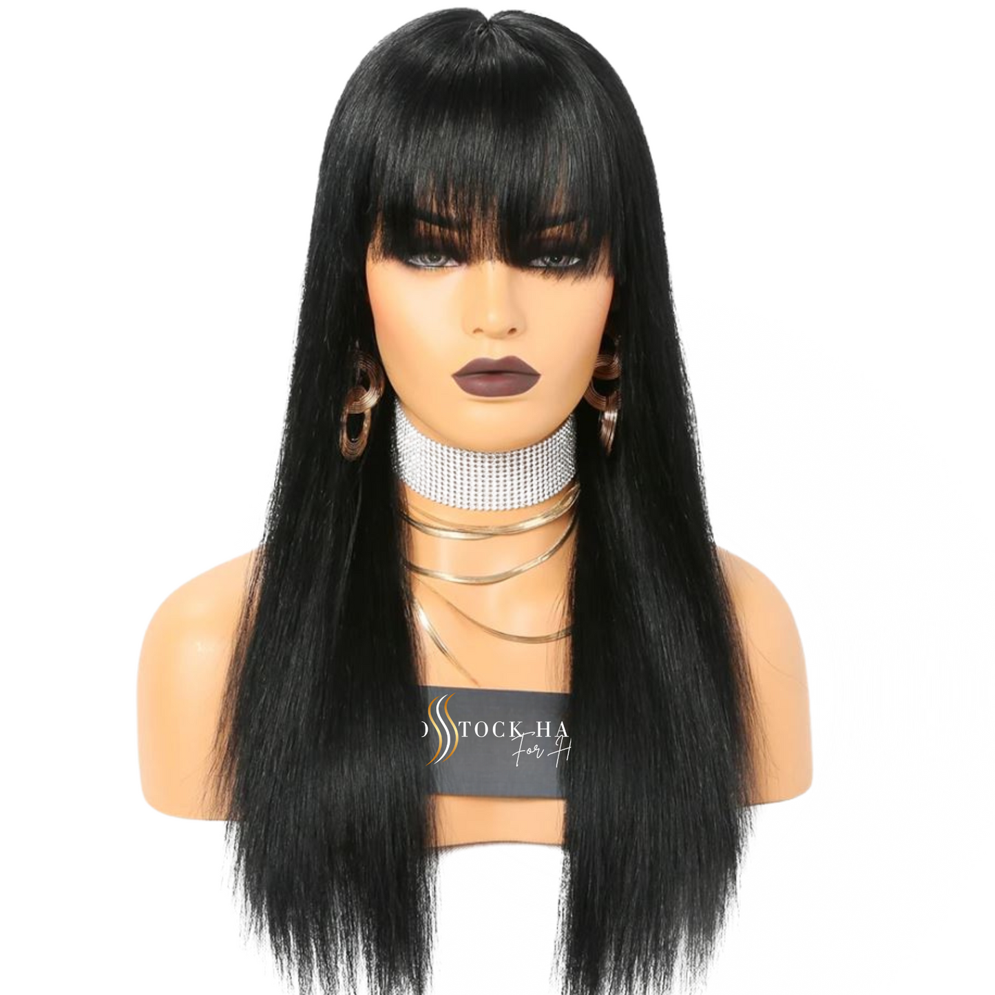 DESTINY  Grade 10A Cuticle Aligned Silky Straight Bangs  13x6 Lace Frontal 100% Virgin Brazilian Remy Hair