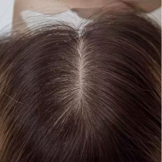 EVE Rooted Brown Balayage Fully Hand Tied  4*4 Inch Silk Top Medical wig