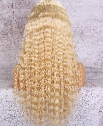 KAYLA 613 Blonde Lace Full Lace Wig Wave Curly 100% European Virgin Remy Human Hair