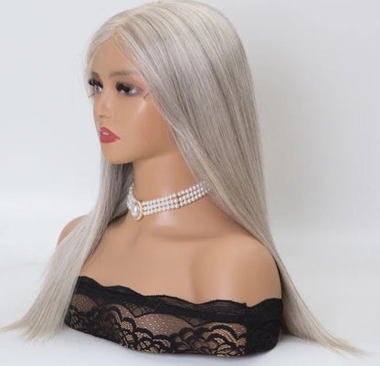 SOLSTICE Grade 12A 100% Virgin European Remy Single knots  90% white blonde color and 10% natural black color