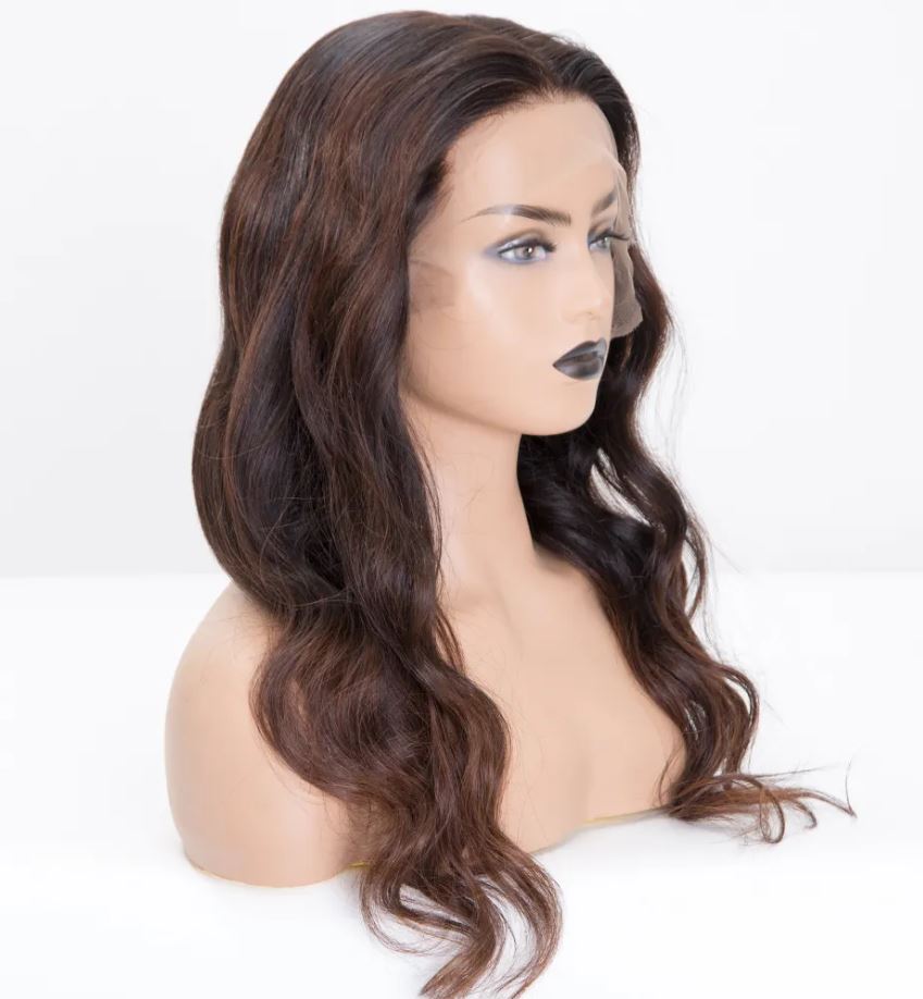 SASHA 100% Virgin European Hair  Grade 12A Dark Brown Balayage Lace Front Slight Wave