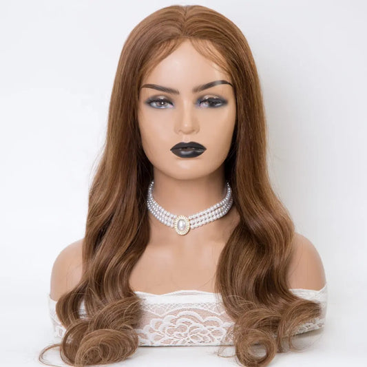 ull hand tied medical wig brown balayage color wave virgin hair luxe