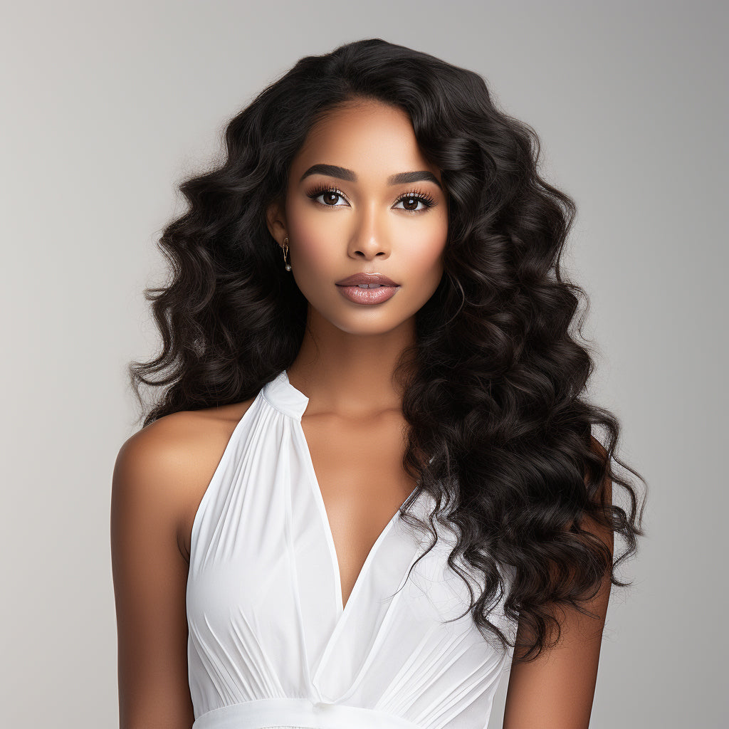 DAHLIA Loose Curly 13"x6" Lace Front Wigs Indian Remy Human Hair [Pre-bleached knots,Pre-plucked hairline,Removable elastic band]