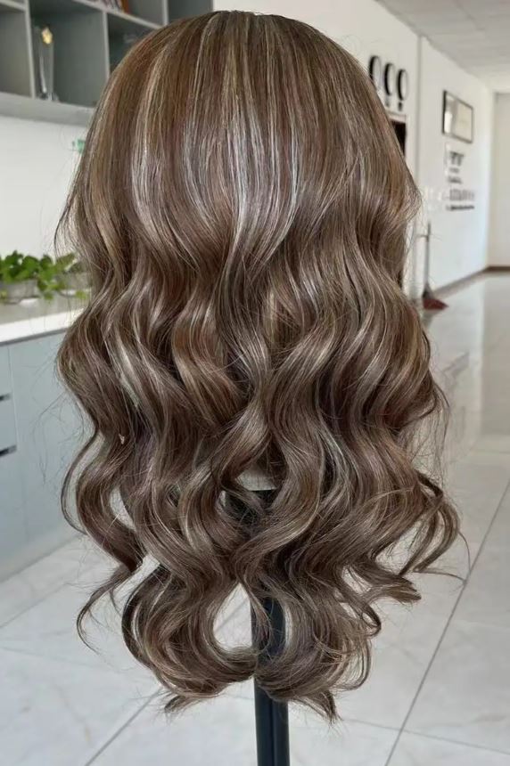 AMIRA Silk Top Balayage Glue less 100% European Virgin Human Hair Medical wig