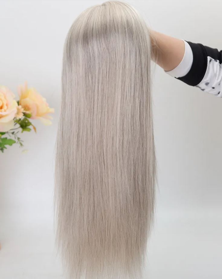 SOLSTICE Grade 12A 100% Virgin European Remy Single knots  90% white blonde color and 10% natural black color