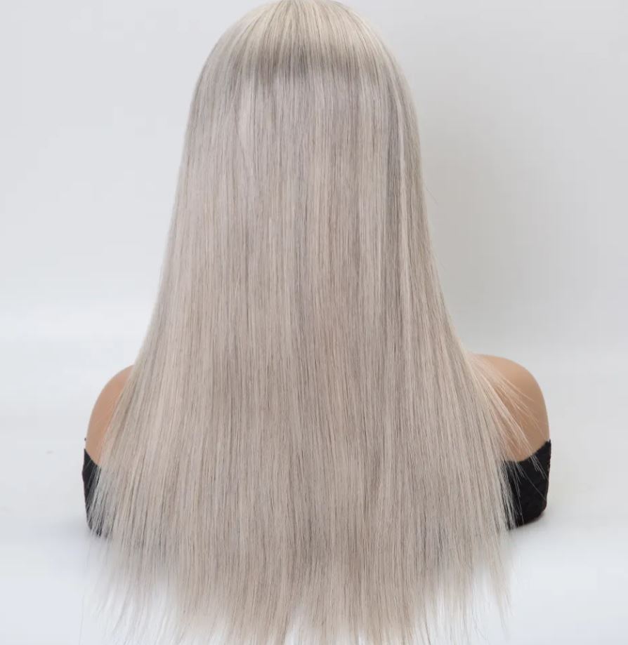SOLSTICE Grade 12A 100% Virgin European Remy Single knots  90% white blonde color and 10% natural black color