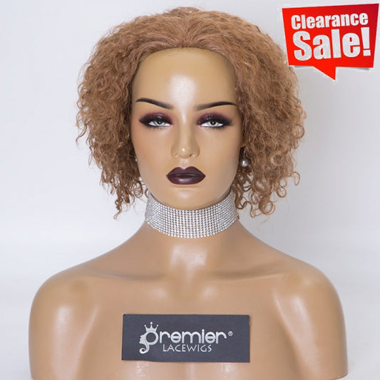 Clearance Sale Extra $30 Off Glueless Full Lace Wigs Brazilian Virgin Human Hair 18/613# 8" 120% , Medium Size