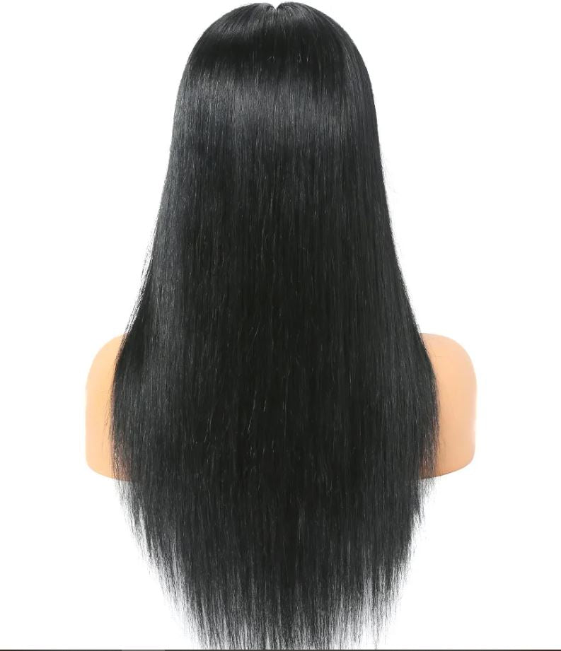 DESTINY  Grade 10A Cuticle Aligned Silky Straight Bangs  13x6 Lace Frontal 100% Virgin Brazilian Remy Hair