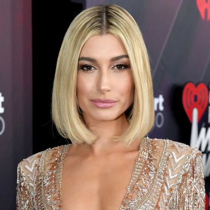 CLARA  100% Hand-Tied Light 613 Blonde Blunt Cut Bob Dark Roots  [Production Time 40 working days]