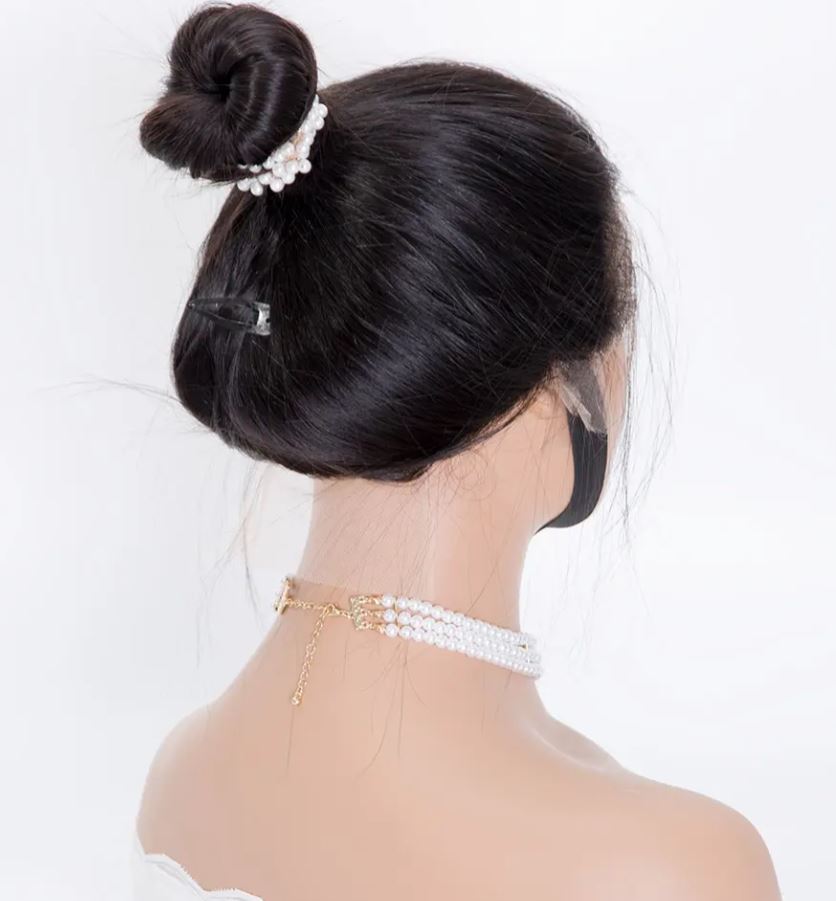 SURI Luxury Ponytail Human Hair 18 Inches Single Knots HD Lace