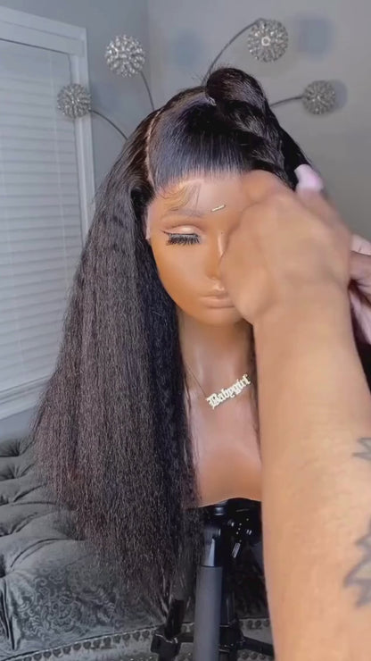 JORDAN Brown Kinky Straight 10-30 Inches 13x4 Kinky Straight  100% Virgin Indian Hair