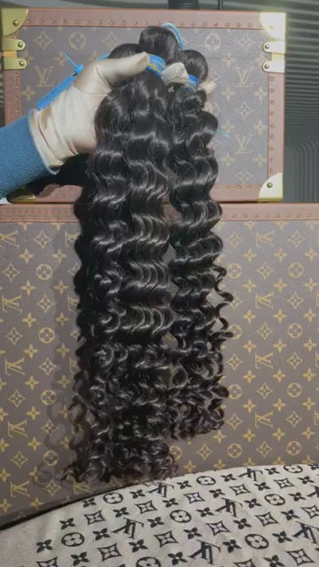BRENDA Grade 12A Deep Wave 100% Unprocessed Virgin Brazilian Hair Spanish Curly Human Hair Extensions