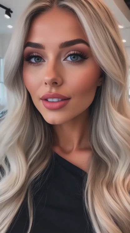 MISTY HD lace front wig brown balayage color virgin hair