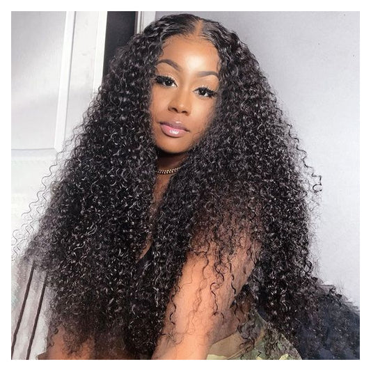 ANAYA Deep Part Curly Hair 13"x6" Lace Front Wigs, Indian Remy Human Hair [Pre-bleached knots,Pre-plucked hairline,Removable elastic band]