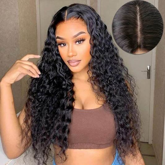 ALICIA "Real Scalp" Silk Top Full Lace Wigs 100% Hand-Tied, Brazilian Virgin Human Hair Deep Wave
