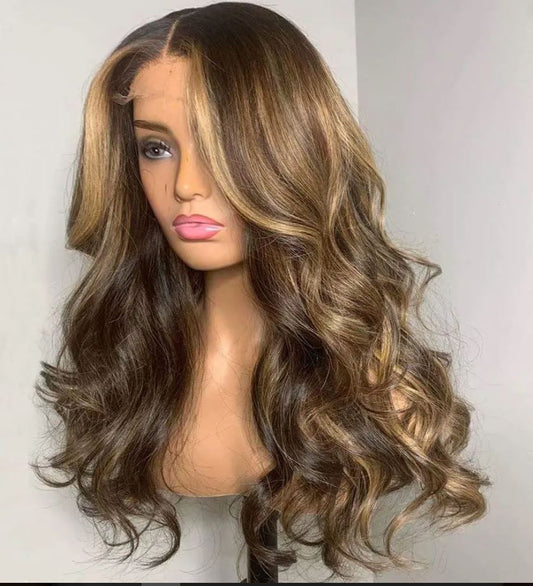 KARINA 20 Inch  Brown Balayage European 13x6 HD Virgin Human Hair